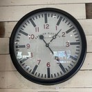 LARGE BLACK METAL WALL CLOCK.